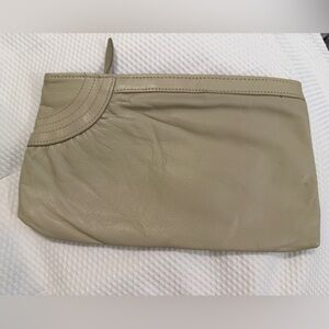 Chic Cream Leather Clutch